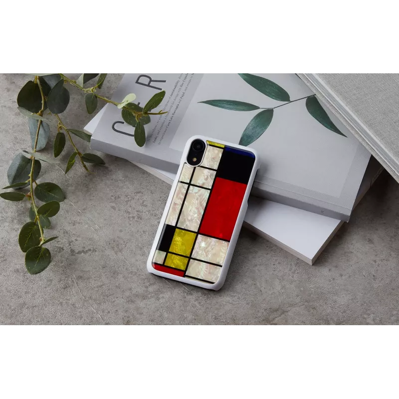 Smartphone-Hülle iKins für iPhone XR Mondrian White – schützende Hartschalen-Rückabdeckung