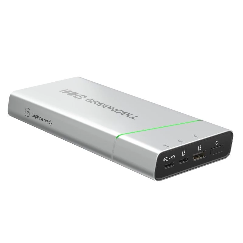 Tragbarer Akku Grün Cell BPLGC20P 20800 mAh Lithium-Ionen, USB-C PD 65W, 2x USB-C + 1x USB-A, Aluminiumgehäuse