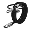 Vention USB 2.0 A Stecker auf 3-in-1 Micro-B&USB-C&Lightning Stecker Kabel 1M Grau Aluminiumlegierung