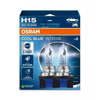 Autolampen Set Ledvance H15 12V 55/15W PGJ23T-1 Cool Blue Intense (2 Stück)