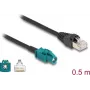 DELOCK Netzwerkkabel 91371 — HSD Z auf RJ‑45, vergoldete Kontakte, 0,5 m, schwarz
