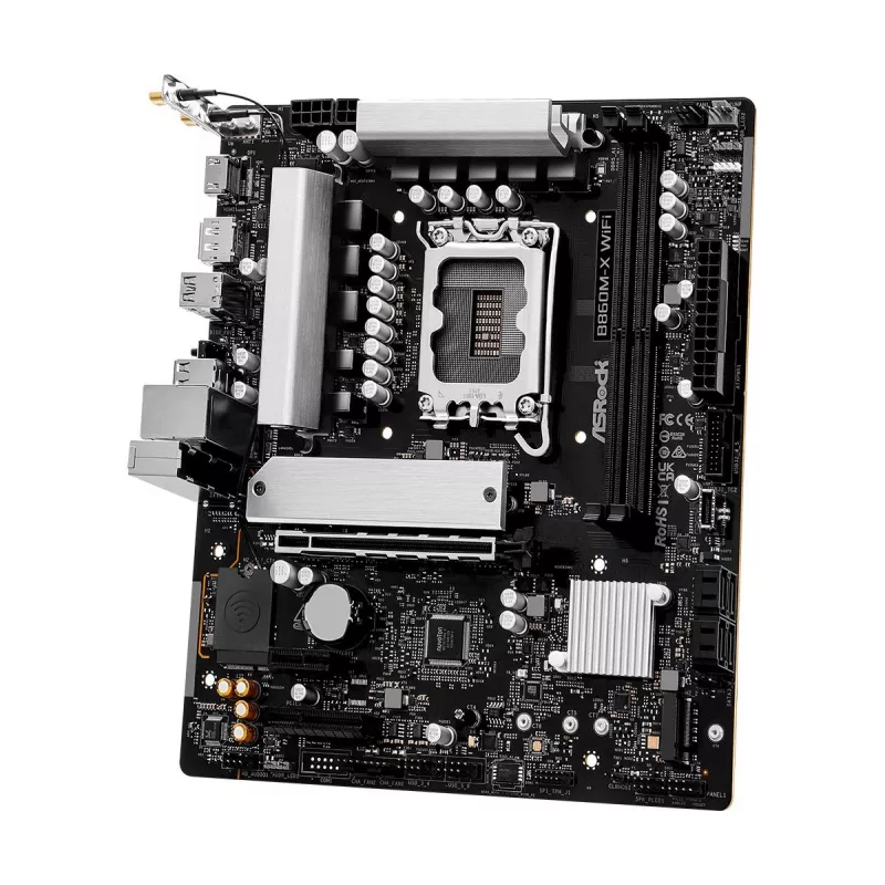 Motherboard ASRock B860M-X WiFi — Intel B860, LGA 1851, micro ATX, DDR5, 2x DIMM, 4x M.2, 2.5Gb LAN, Wi‑Fi 6E, Bluetooth 5.3