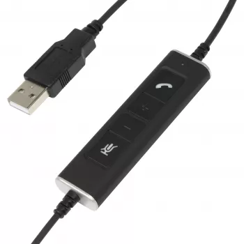 Mono USB Headset Plusonic 10.1P — einohriges USB-Headset kompatibel mit Teams und Skype