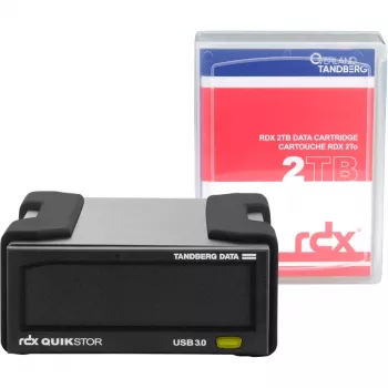 Externes RDX-Laufwerkskit Tandberg Data Overland-Tandberg O-T mit 2 TB HDD, USB 3.2 Gen 1, nachhaltig 260 MB/s, schwarz