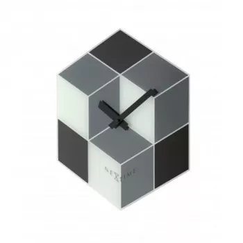 NeXtime klok 8171 Cubic, 43,5x37 cm, Wand, Schwarz/Weiß/Grau