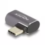 DeLOCK USB-Adapter 40 Gbps USB Type-C PD 3.0 100 W Stecker auf Buchse abgewinkelt links/rechts 8K 60 Hz Metall