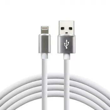 everActive Kabel USB Lightning 1m - Weiß, Silikon, Schnellladung, 2,4A - CBS-1IW