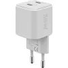 USB-C Dual-Fast Charger Nano, PD, GaN, 35 Watt (Weiß, 2x USB-C, Power Delivery 3.0)