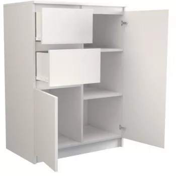 Kommode Top e shop 2D2S BIEL — 2 Schubladen, weiß, 700×400×970 mm, Spanplatte