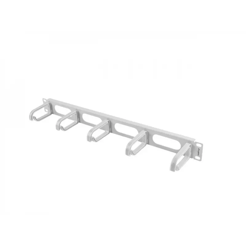 Rack-Kabelführungspanel LANBERG AK-1205-S, 1U Metall, 19 Zoll (48,3 cm), Tiefe 80 mm, grau