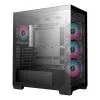 PC-Gehäuse DeepCool CG580 4F Midi Tower — ATX/ITX/MicroATX, gehärtetes Glas, 3×120mm+1×120mm Lüfter, 2×3,5 Zoll & 2×2,5 Zoll, USB-A×2 USB-C×1, schwarz
