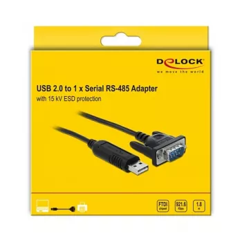 Serielles Kabel DeLOCK 66283 Schwarz 1,8 m