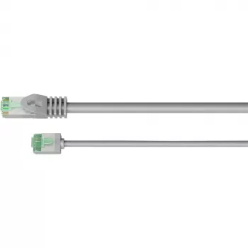 Goobay Ultra-Flexibles CAT 8.1 Patchkabel schlank U/FTP Grau - extra-kurzer Stecker 99,9% (74345)