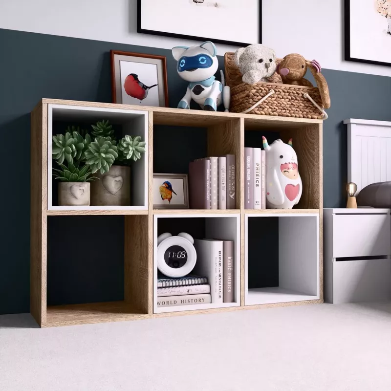 Topeshop MALAX 2X3 SONOMA Wohnzimmer-Bücherregal