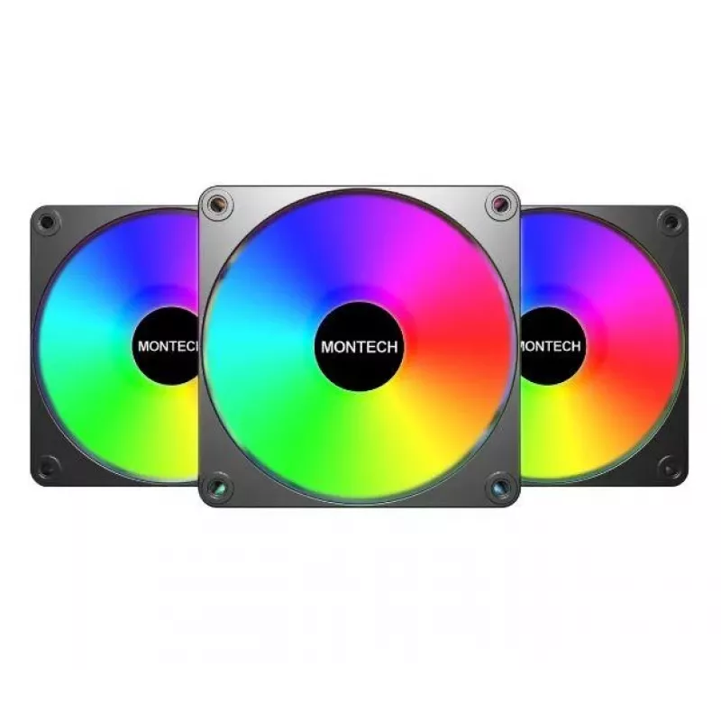 Montech GF120 V2 ARGB Computergehäuse-Lüftermodul 12 cm Schwarz 3 St.