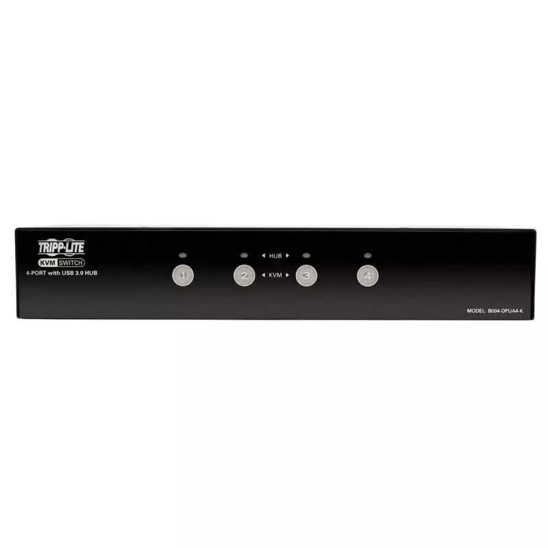 EATON TRIPPLITE 4-Port DisplayPort KVM Switch mit Audiokabeln und USB 3.0 SuperSpeed Hub (B004-DPUA4-K)