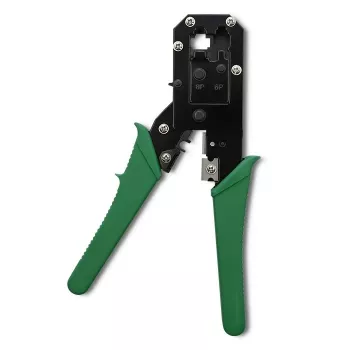 Crimp- und Schneidwerkzeug QOLTEC 54381 — Crimpzange für modulare Netzwerkstecker und Kabelschneider