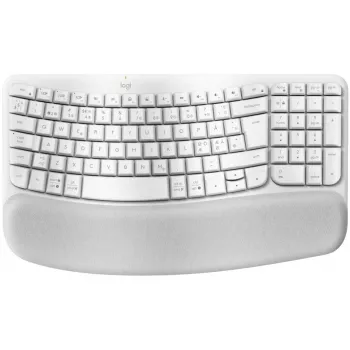 Logitech Wave Keys Tastatur mit gepolsterter Handballenauflage kabellos Bluetooth LE QWERTY off-white (PAN)