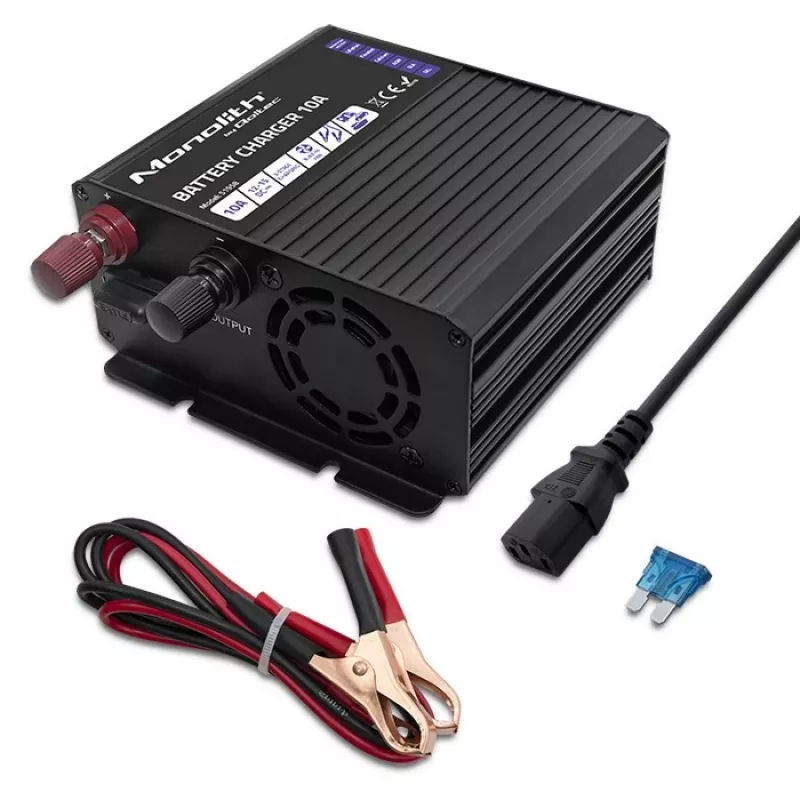 Qoltec Smart Monolith Batterieladegerät für LiFePO4 AGM GEL SLA-Batterien | 10A | 12V