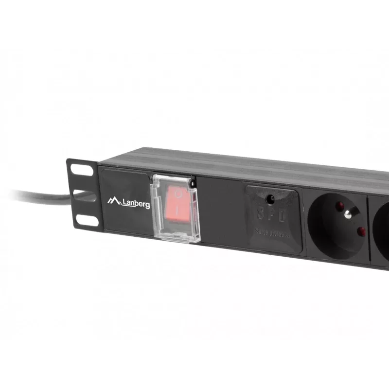 Lanberg PDU-05E-0200-IEC-BK Stromverteilereinheit (PDU) 5 AC-Ausgänge 1U Schwarz