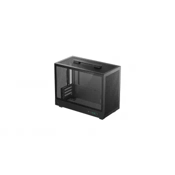 Computergehäuse DeepCool CH160 PLUS Small Form Factor SFF ATX/mATX, gehärtetes Glas, USB-C, Schwarz