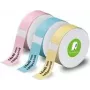 Etikettenrolle Olympia 6314, 14 × 40 mm, Papieretiketten, 3er-Pack (pink, blau, gelb)