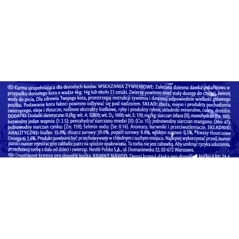 Trockener Katzensnack Felix Play Tubes Fisch & Garnelen 50 g — Snack-Röllchen für ausgewachsene Katzen, 35 % Protein, 19,5 % Fett