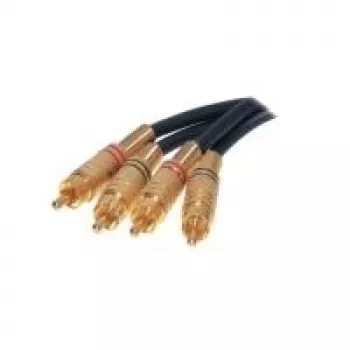 shiverpeaks BASIC-S 2x RCA - 2x RCA 10m - 2 x RCA - Stecker - 2 x RCA - Stecker - Gold - Schwarz - Gold (BS40230)