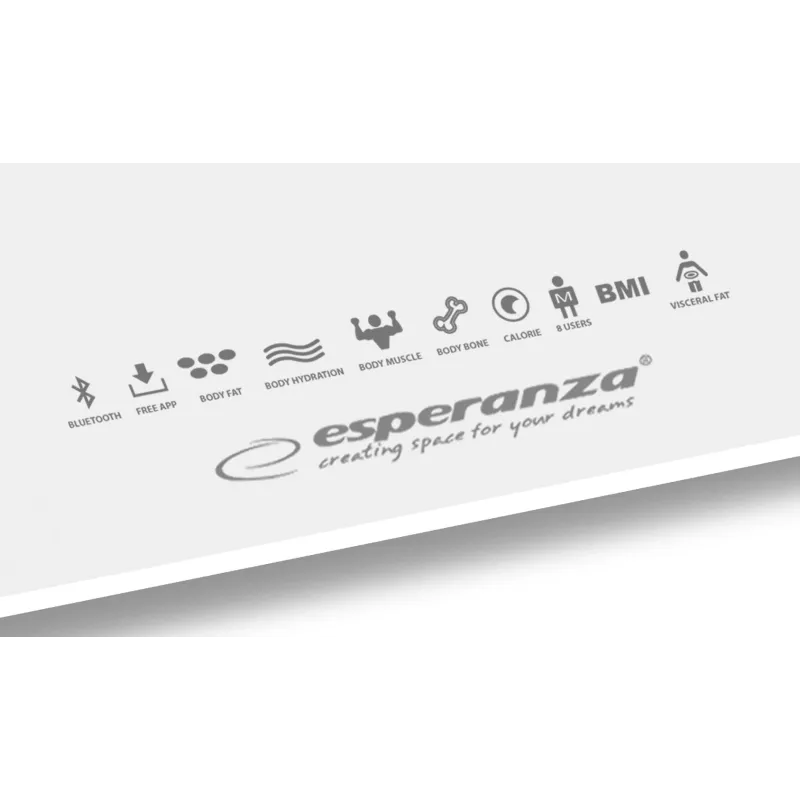 Esperanza EBS016W Personenwaage Quadratisch Weiß Elektronische Personenwaage