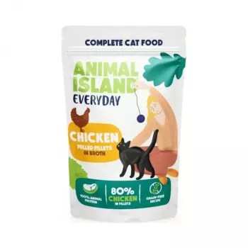 Nassfutter für Katzen animal island Everyday — Hähnchenfilets in Brühe, 12 x 85 g Multipack