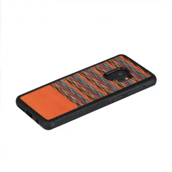 Smartphone-Hülle man and wood für Galaxy S9 — braunes Karomuster mit schwarzem Rand