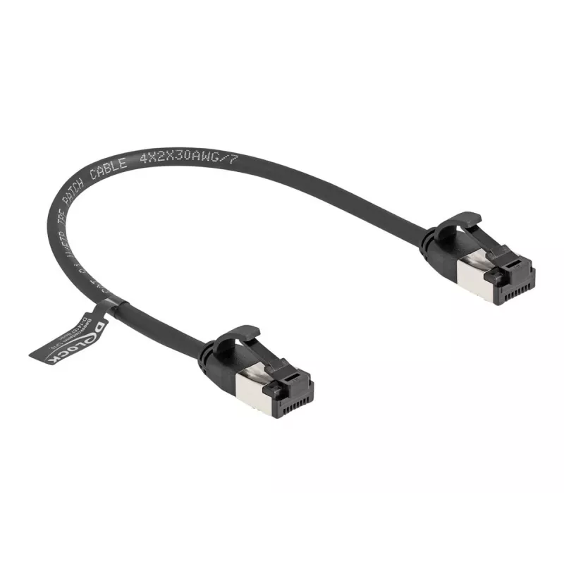Netzwerkkabel DeLOCK RJ45 Kabel Stecker auf Stecker Cat.8.1 0,25 m Schwarz