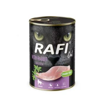Nassfutter für Katzen dolina noteci Rafi mit Kaninchen, 400 g, Alleinfutter für ausgewachsene Katzen, getreidefrei, gluten- und sojafrei