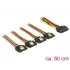 SATA-Kabel DeLOCK 60158 0,5m SATA 15-Pin 4 x SATA 15-Pin Mehrfarbig