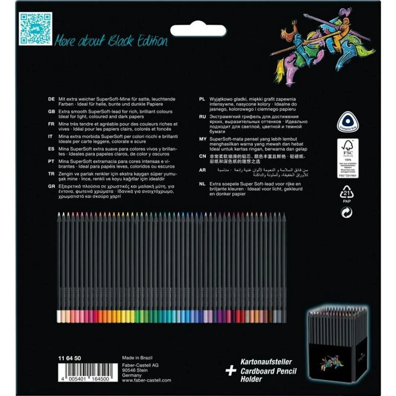 Buntstifte Faber-Castell 116450, mehrfarbiges Set, 50 Stück, weiche Mine, Kartonbox
