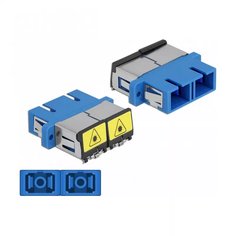 Glasfaser-Koppler DeLOCK 86893 SC Duplex Buchse zu SC Duplex Buchse Blau