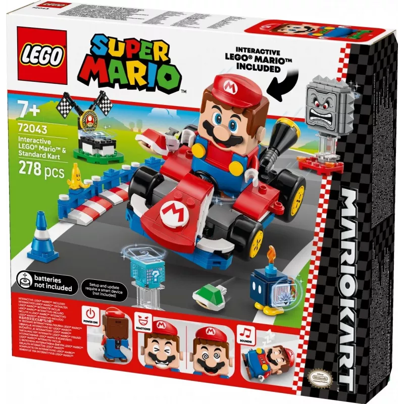 LEGO Konstruktionsspielzeug 72043 Super Mario Interaktiver Mario Kart mit Standard-Kart