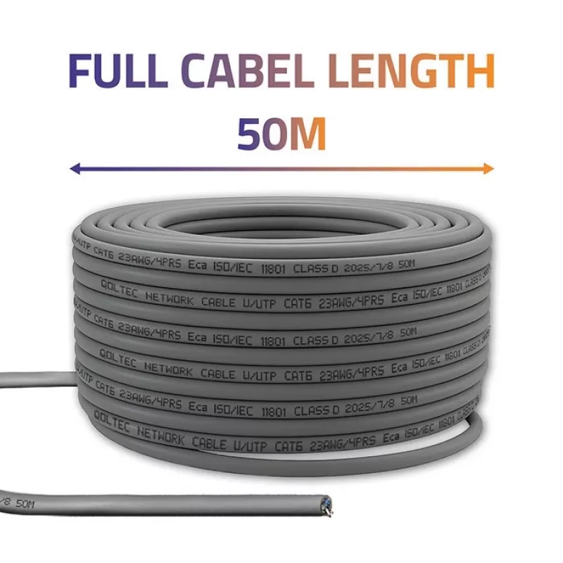 UTP Patchkabel QOLTEC CAT6 50 m Kupfer (Cu) grau