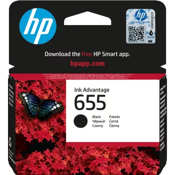 HP 655 Schwarz Original Ink Advantage Patrone, Schwarz, 1 Stk., 550 Seiten