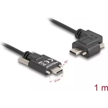 DeLOCK USB 2.0-Kabel USB Type-C-Stecker auf USB Type-C-Stecker abgewinkelt links/rechts PD 3.0 60W 1m