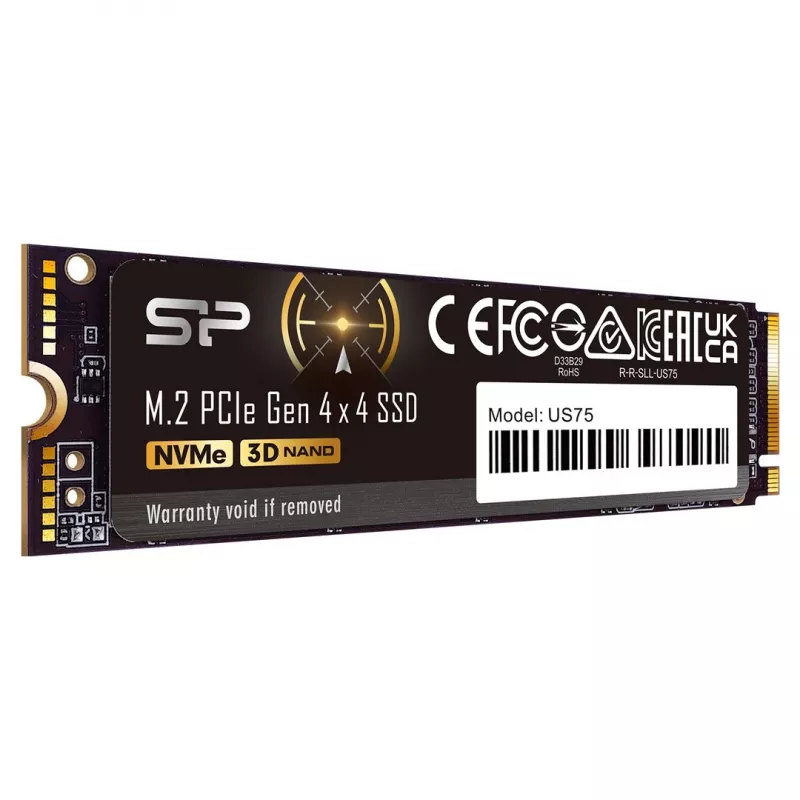 SSD M.2 2280 2 TB Silicon Power US75 PCIe 4.0 NVMe, Lesen 7000 MB/s, Schreiben 6000 MB/s