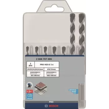 Bohrerset Bosch PRO HEX-5 2608707005 – Größen 4×100, 5×100, 6×100, 8×150 mm