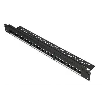 Patchpanel Extralink 24-Port U/UTP (UTP) modular, 1U, schwarz, 482,6 mm Breite