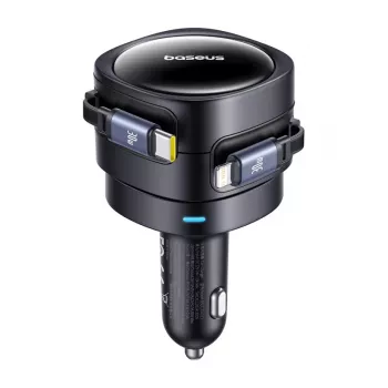 Auto-Ladegerät Baseus Enjoyment Max 60W mit USB‑C- und Lightning-Kabeln, Dual-Port-Schnellladung