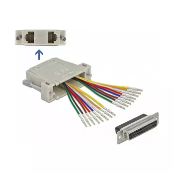 D-Sub 25-poliger Crimp-Stecker Buchse auf 2x RJ45-Buchse DeLOCK 66834