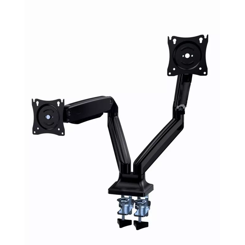 Monitor-Halterung GEMBIRD MA-DA2-03 für Bildschirme bis 35 Zoll, Tischklemme, VESA 75x75–100x100, 20 kg, schwarz, Dual-Display