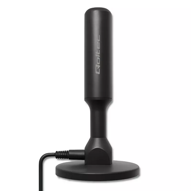 TV-Antenne QOLTEC DVB-T2 28 dBi mit Signalverstärker, Innen-/Außenempfang