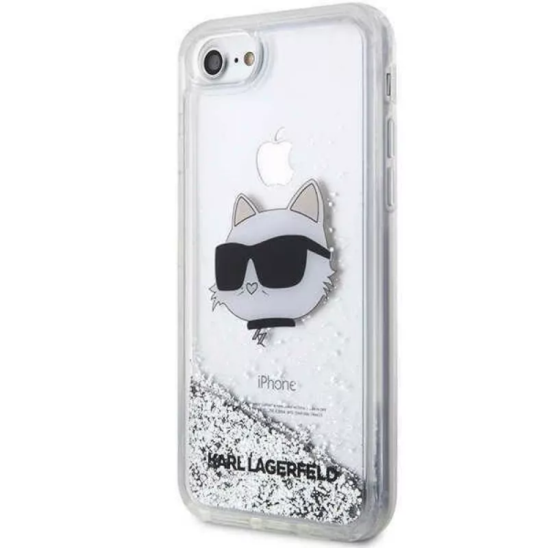 Karl Lagerfeld | Original Hülle IPHONE SE 2022/SE 2020/7/8 Karl Lagerfeld Hartschale Glitzer Choupette Head (KLHCI8LNCHCS)