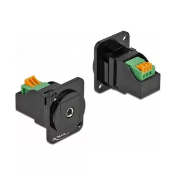 D-Type Modul 3,5 mm 3-polige Stereoklinkenbuchse auf Klemmleiste DeLOCK 86732