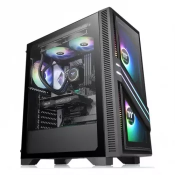PC-Gehäuse Thermaltake Versa T35 TG RGB Midi Tower Schwarz